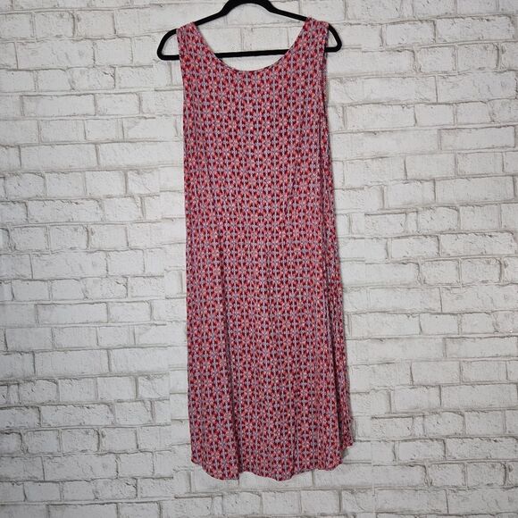 Eddie Bauer cute red and blue midi dress - Picture 9 of 15